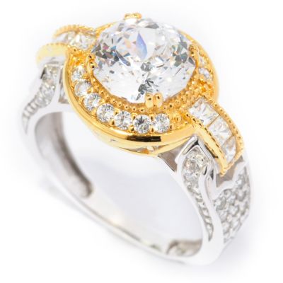 Sterling Silver / Platinum & 18K Vermeil Brilliante Fancy Shank Ring