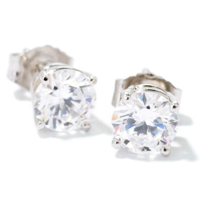Platinum 1.00ct Round or Princess Cut Brilliante Stud Earrings