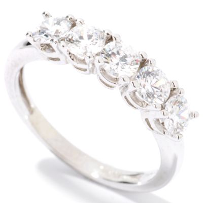 Platinum 1.00ct Round Cut Brilliante Five-Stone Ring