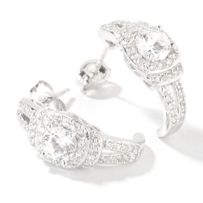 Sterling Silver Brilliante Half Hoop Earrings