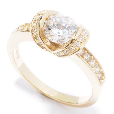 J319716 - Sterling Silver / Platinum or 18K Vermeil Brilliante Tension Set Ring 