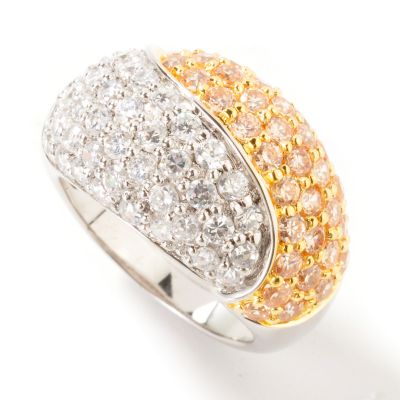 Sterling Silver / Vermeil Champagne & White Brilliante Pave Ring