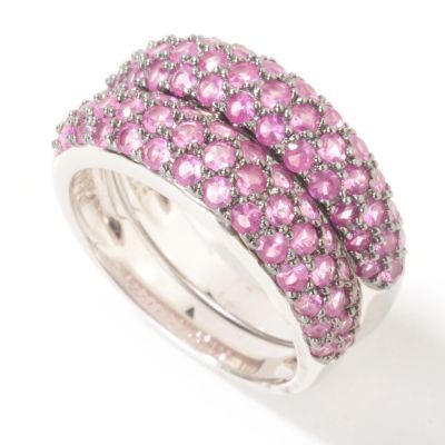 Sterling Silver / Black Rhodium Pink Brilliante Ring Set