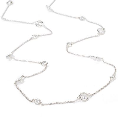 J319901 - BELITA Platinum Embraced Brilliante&reg; 36" Star Cut Station Necklace 