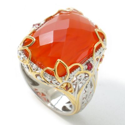Sterling Silver / Palladium / 18K Vermeil Red Carnelian Ring