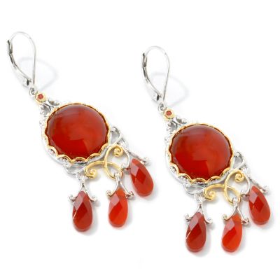 Sterling Silver / Palladium / 18K Vermeil Carnelian Briolette Drop Earrings