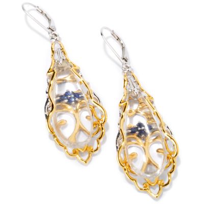 Sterling Silver / Palladium / 18K Rock Crystal & Sapphire Choice Earrings