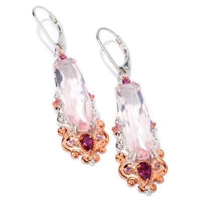 Sterling Silver / Palladium / 18K Rose Vermeil Rose Quartz Earrings