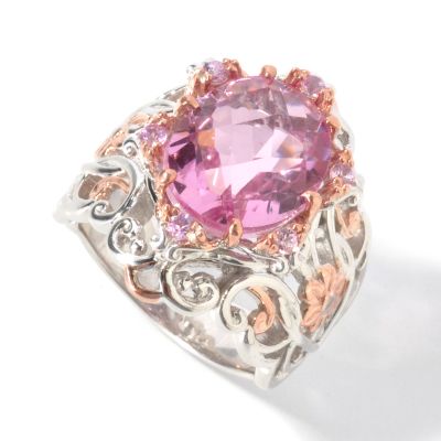 Sterling Silver / Palladium / 18K Rose Vermeil Kunzite Quartz Ring