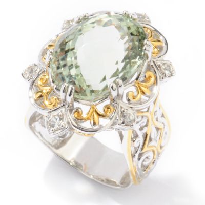 Sterling Silver / Palladium / 18K Vermeil 200 Facet Green Amethyst Ring