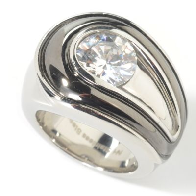 Stainless Steel / Black Brilliante Overlap Ring