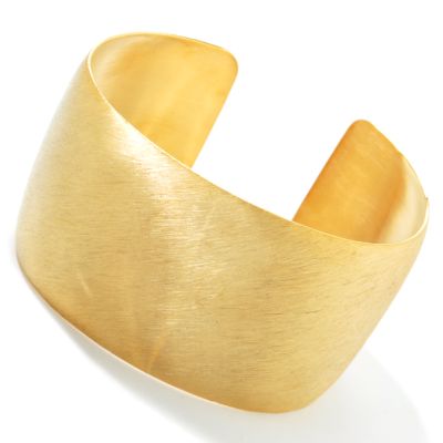 J320040 - Stainless Steel or Yellow 7" Textured Cuff Bracelet