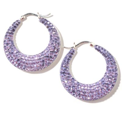 J320134 - Sterling Silver Tanzanite-Colored Austrian Crystal "Tanzanite Delight" Earrings
