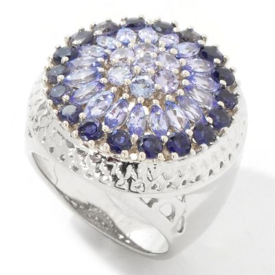 J320144 - Sterling Silver / Platinum Tanzanite & Iolite Ring