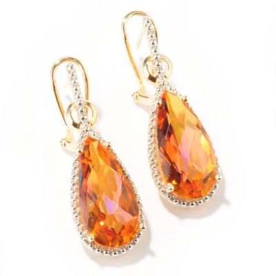 J320182 - Sterling Silver Mystic Topaz, Sunset Topaz, Millenium Topaz or Flamingo Pink Quartz Drop Earrings