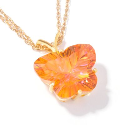 J320293 - Sterling Silver / Plating Choice Coated Mystic, Sunset or Flamingo Pink Quartz Butterfly Pendant