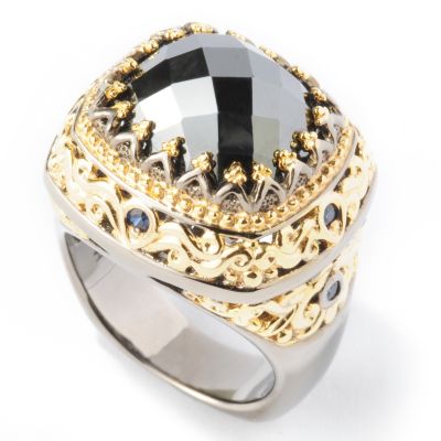 J320414 - Sterling Silver / Palladium / 18K Vermeil Black Rhodium Hematite & Gem Ring