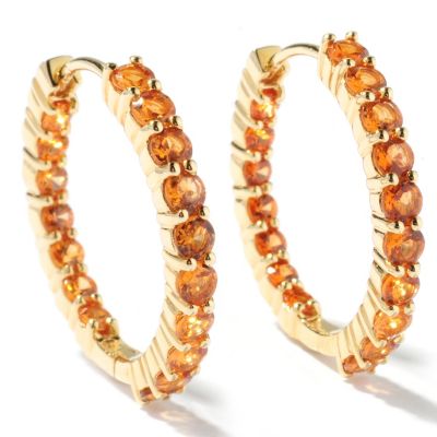 J320767 - Sterling Silver / 18K Vermeil Spessartite Garnet, Tanzanite or Chrome Diopside Inside-Out Earrings