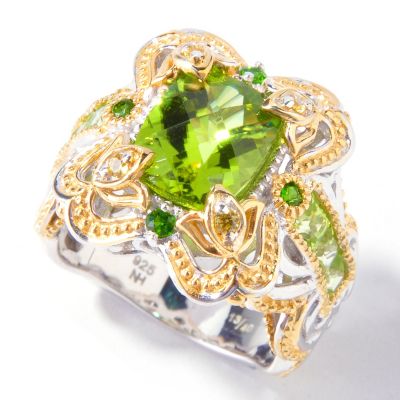 J320781 - Sterling Silver/Palladium/18K Vermeil Limited Edition Peridot MultiGem Ring