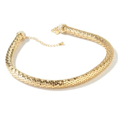 J330011 - Suzanne Somers 16" Mesh Coil Flexible "Disco Ball" Necklace