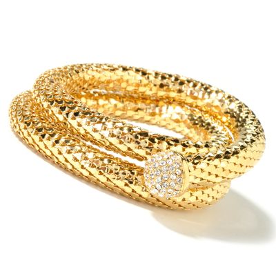 J330012 - Suzanne Somers Mesh Coil Flexible "Disco Ball" Bracelet