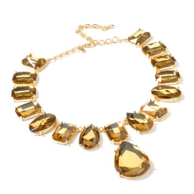 J330021 - Suzanne Somers 17" Simulated "Chunky Topaz" Necklace