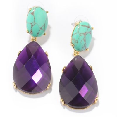 Suzanne Somers "California Verde" Simulated Gemstone Earrings