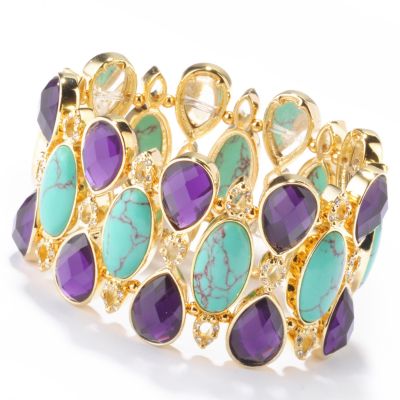 Suzanne Somers "California Verde" Siumulated Gemstone Stretch Bracelet