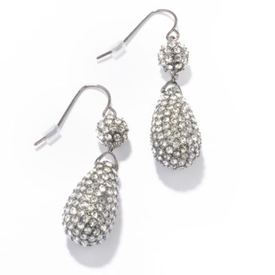 Suzanne Somers Dazzling Pavé Crystal Drop Earrings