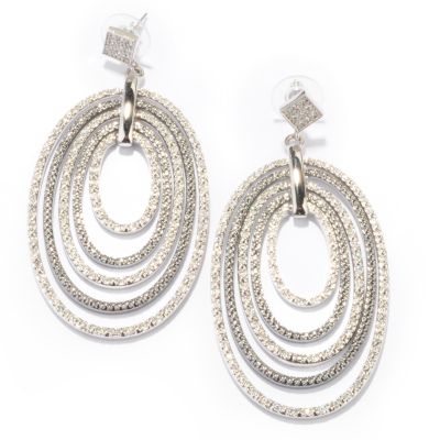 J330054 - Suzanne Somers Exquisite Pav&eacute; Crystal Multi Hoop Earrings