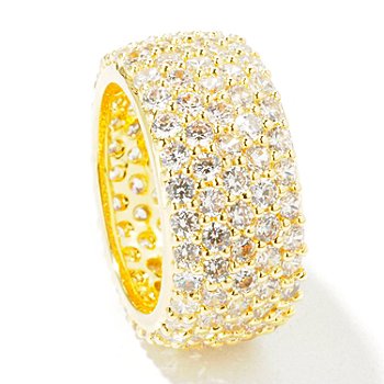Suzanne Somers Cubic Zirconia Wide Pave Eternity Band Ring