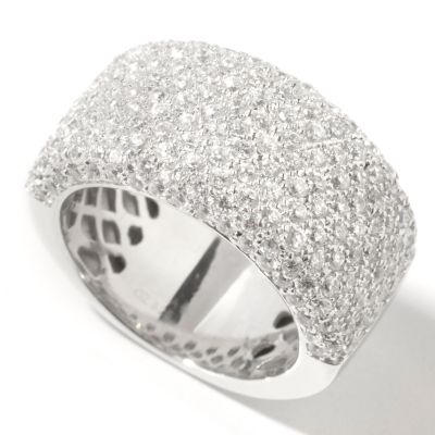 J330559 - Sterling Silver / Platinum Brilliante Pave Set Band Ring