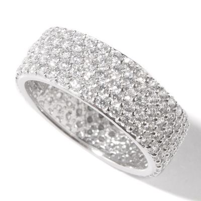J330593 - BELITA Platinum Embraced Brilliante&reg; Pave Eternity Band Ring