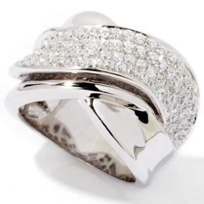 J330599 - BELITA Platinum Embraced Brilliante&reg; Pave X Ring