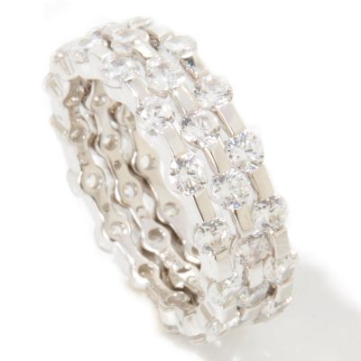 J330621 - BELITA Platinum Embraced Brilliante&reg; Three-Row Stacked Ring