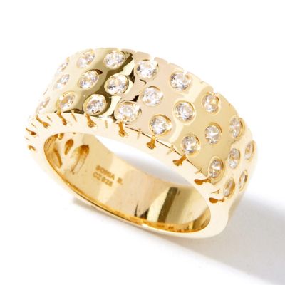 J330718 - Sonia Bitton for Brilliante&reg; Platinum or Gold Embraced Scattered Band Ring 