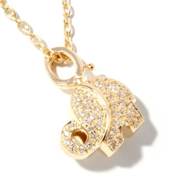 J330719 - Sonia Bitton for Brilliante&reg; Platinum or Gold Embraced Elephant Pendant
