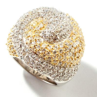 J330724 - Sonia Bitton for Brilliante&reg; Platinum & Gold Embraced Two-Tone Swirl Dome Ring