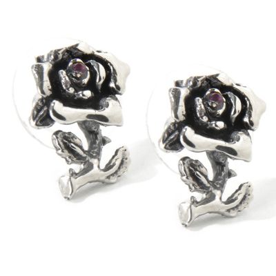 J331067 - Ed Hardy Stainless Steel Rose Earrings