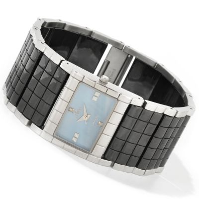 J333002 - Oniss Women's Daisy Diamond Accent Quartz Ceramic Bracelet Watch