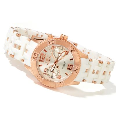 J333022 - Invicta Women's Sea Spider Quartz Date & Day Polyurethane Bracelet Watch