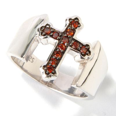 J400387 - Sterling Silver Colored Diamond Choice Cross Ring