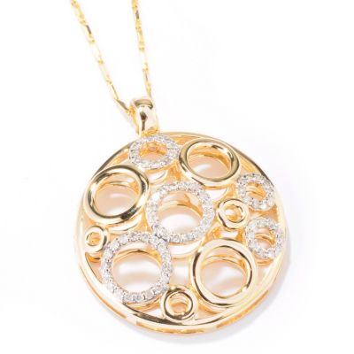 14K Gold Diamond Multi-Circle Pendant w/ Chain, $1,425