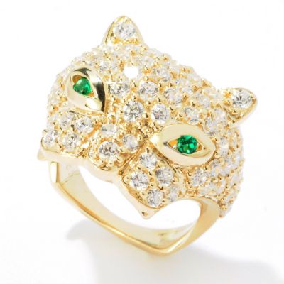 Sonia Bitton for Brilliante® Platinum or Gold Embraced Panther Head Ring