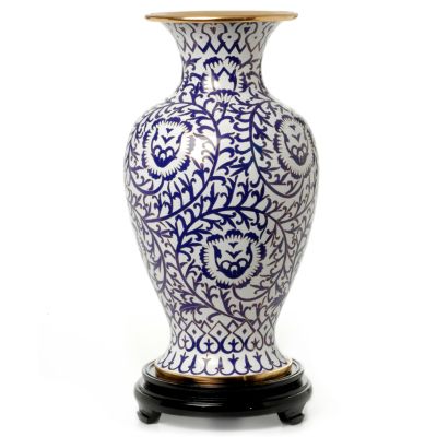 Blue & White Heritage Cloisonne Vase