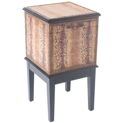 Exotic Snake Skin Print Storage Box w/ Stand