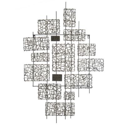Indoor / Outdoor Abstract Metal & Rattan Wall Sculpture