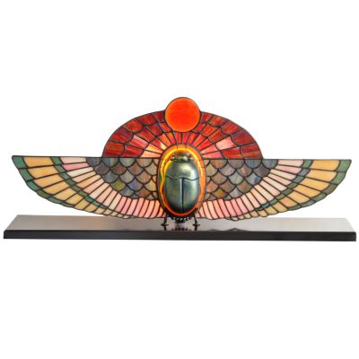 Winged Sun Disk & Scarab Accent Lamp