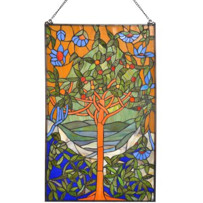 32" Tree of Life Stained Glass Hanging Panel