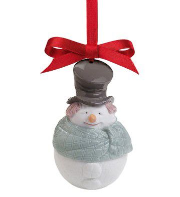 NAO by Lladro Deco Snowman Porcelain Ball Ornament